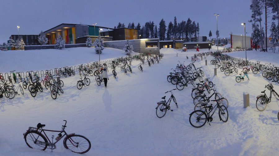 Mínusz 17 fokban Finnországban minden gyerek biciklivel ment iskolába