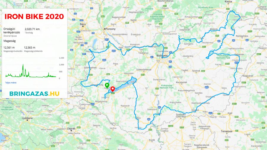 Iron Bike 2020 kerékpártúra útvonal, térképpel, településekkel