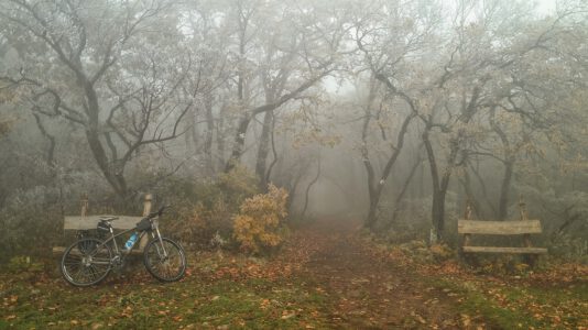 Már télies a hangulat Pécs és Orfű között a kerékpárúton